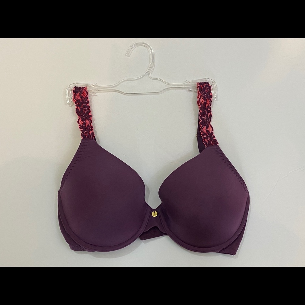 NEW Natori Purple Underwire Lace Trim Bra 34D